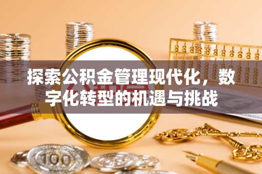 无锡探索公积金管理现代化，数字化转型的机遇与挑战