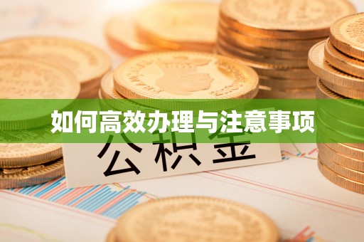 无锡如何高效办理与注意事项